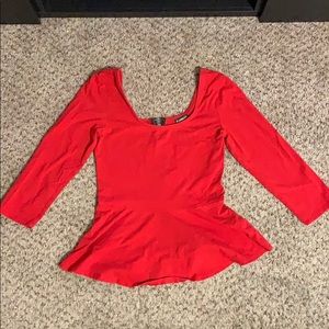 Red Scoop Neck top